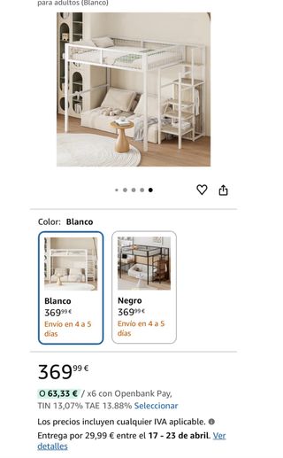 Cama alta - 3 meses de uso- cambio por mudanza