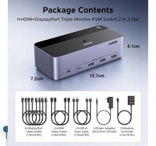 Conmutador KVM UGREEN 8K HDMI+DP  (NUEVO)