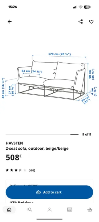 Sofá de exterior Ikea