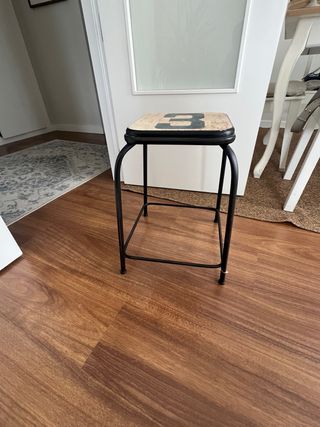 Taburete vintage madera y metal