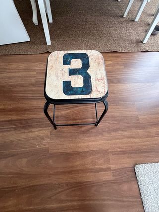 Taburete vintage madera y metal