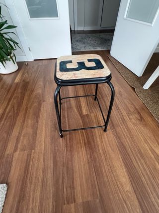 Taburete vintage madera y metal