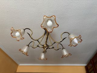 Lámpara de techo clásica 6 luces dorada