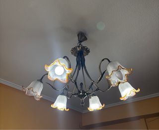 Lámpara de techo clásica 6 luces dorada