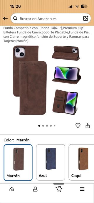 Funda iPhone 14 Marrón Cuero