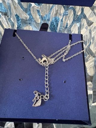 Collana Swarovski Cigno Argento e Blu