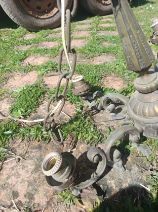 antigua Lámpara de metal para restaurar