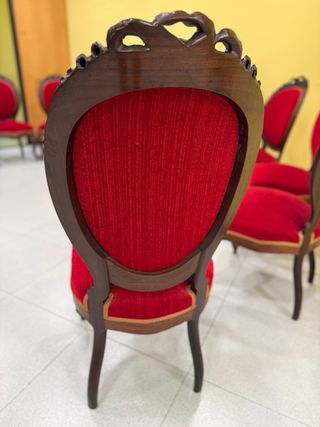 Tresillo y 8 sillas Isabelinas Caoba