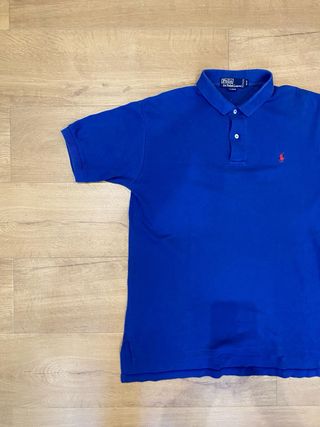 Polo Ralph Lauren Azul Talla M Logo Rojo