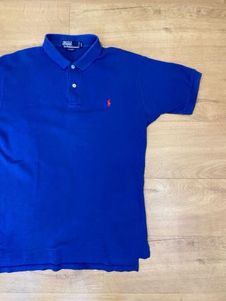 Polo Ralph Lauren Azul Talla M Logo Rojo
