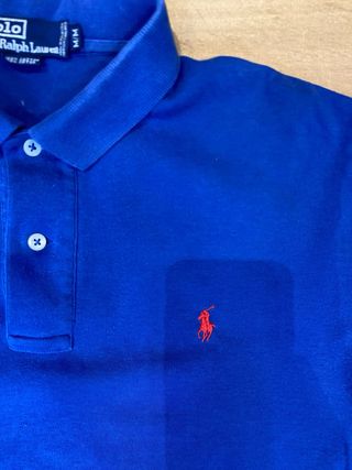Polo Ralph Lauren Azul Talla M Logo Rojo