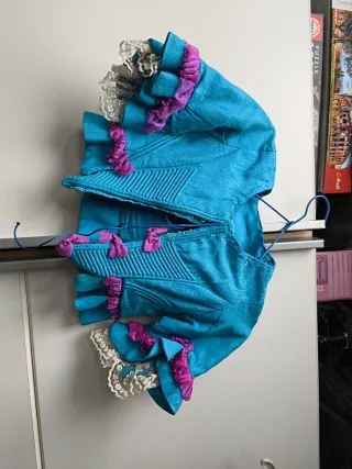 Corpiño fallera azul niña con volantes