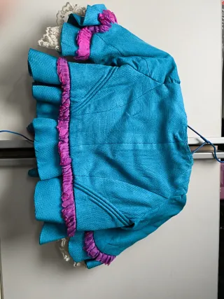 Corpiño fallera azul niña con volantes