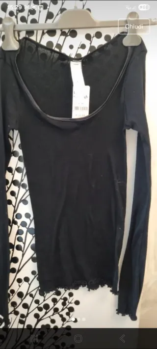 Maglia manica lunga nera taglia L