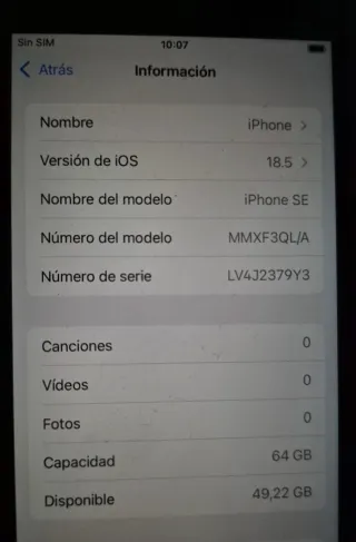 iPhone SE 3ª Gen (2022) Negro