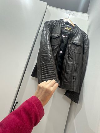 Cazadora Piel Marrón Oscuro