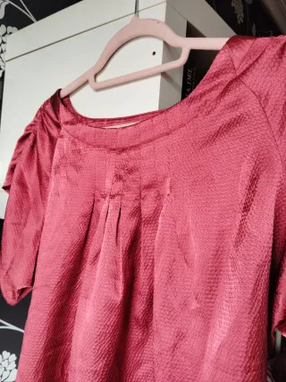 Blusa brillante color teja Talla L