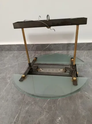 Lampada da parete in vetro e metallo dorato