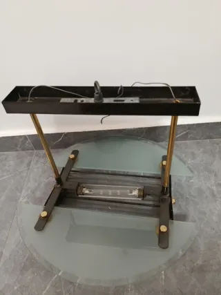 Lampada da parete in vetro e metallo dorato