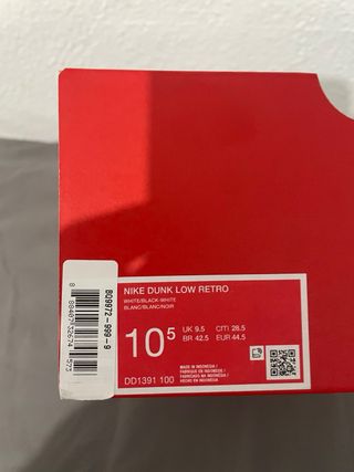 Nike Dunk Low Panda Talla 44.5