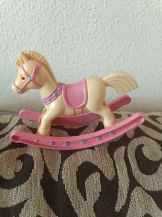 Caballo Balancín Antiguo rosa y beige