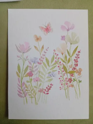 2 acuarelas florales. Arte. Decoración.