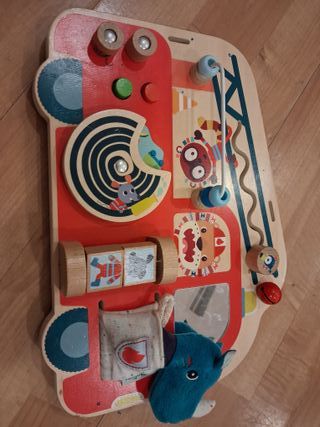 Panel Sensorial Bebé Madera Interactivo