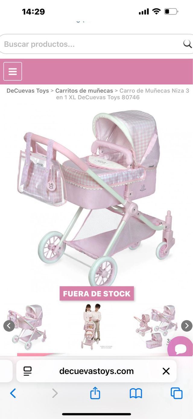 Carro de muñecas XL rosa