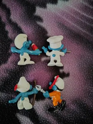 Set 4 Puffi anni 70/80