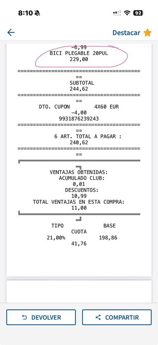 Bicicleta Plegable Negra y naranja.