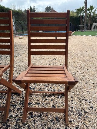 Set 2 Sillas Madera Plegables Jardín