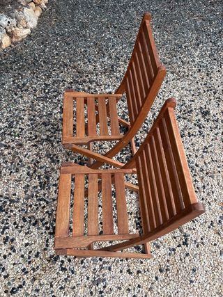 Set 2 Sillas Madera Plegables Jardín