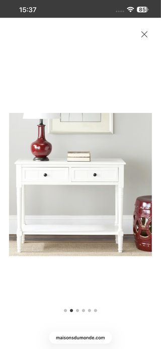 Consola/aparador/cajonera/cómoda de madera blanca