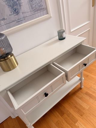 Consola/aparador/cajonera/cómoda de madera blanca