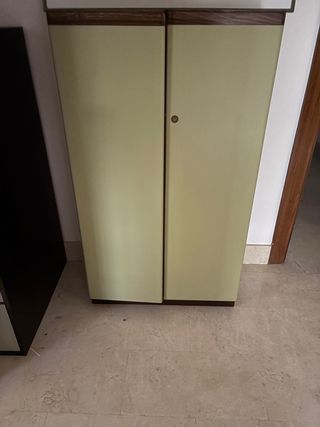 Armario verde y marrón