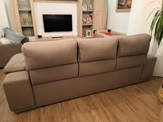 Sofá de 3 plazas en tela marrón chocolate