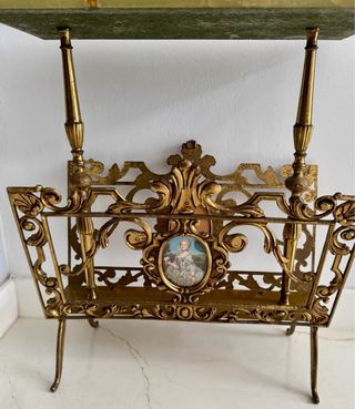 Revistero Antiguo Bronce/Onyx  22x44x65cm