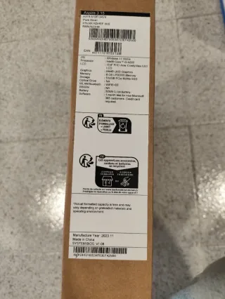 Acer Aspire 3 A315-510P-34V9 15.6 portátil