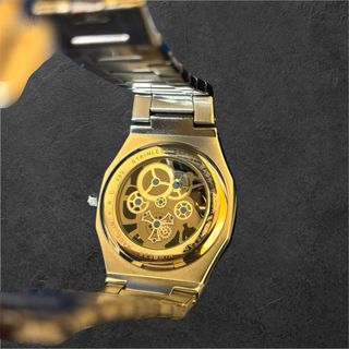 Orologio da polso uomo BESTWIN scheletrato oro/arg