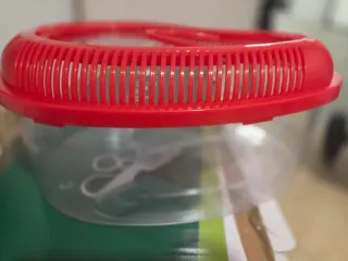 Accesorios tortuguero rojo y transparente