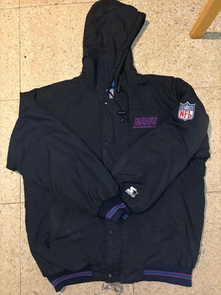 Chaqueta Starter NFL Giants Negra y Azul