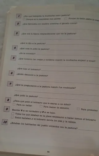 Fichas de comprensión lectora 6 - Primaria