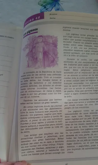 Fichas de comprensión lectora 6 - Primaria