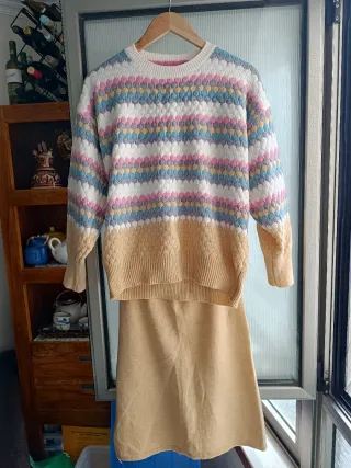 Conjunto lana jersey y falda