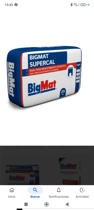 BigMat Supercal Mortero Fino 25kg 4 sacos.
