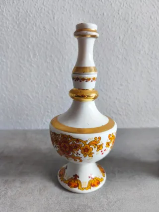 Set tocador vintage blanco y dorado