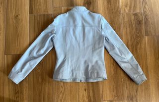 Chiodo in vera pelle azzurro pastello Xetra donna