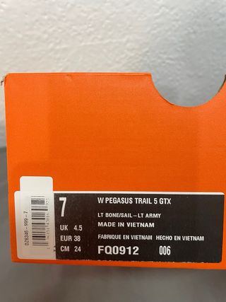 Nike Pegasus Trail 5 Goretex Talla 38