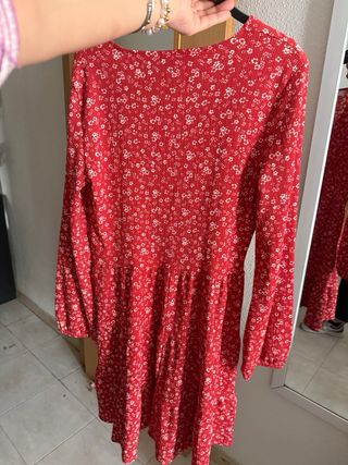 Vestido Mango flores rojo Talla M