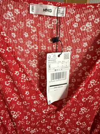 Vestido Mango flores rojo Talla M